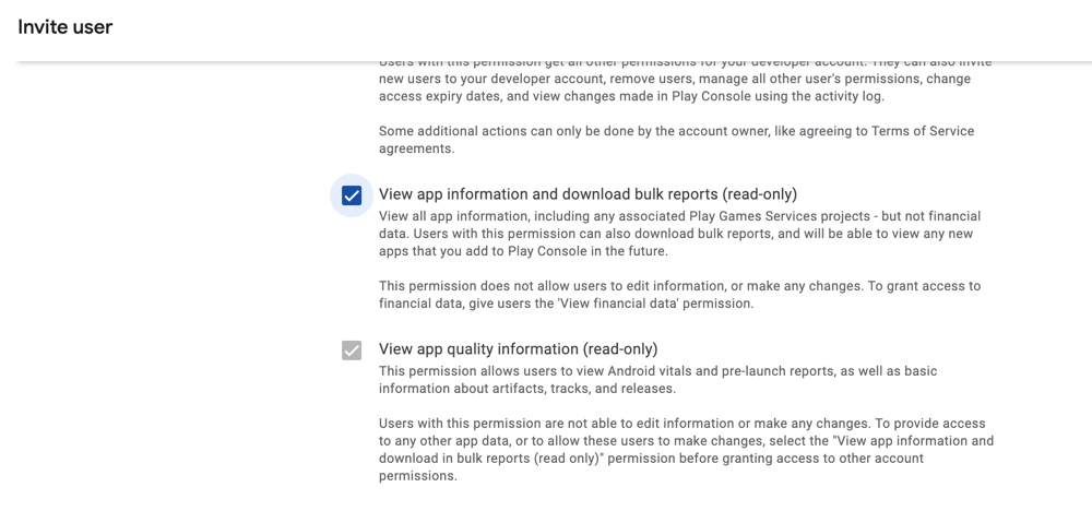 Invite Service Account